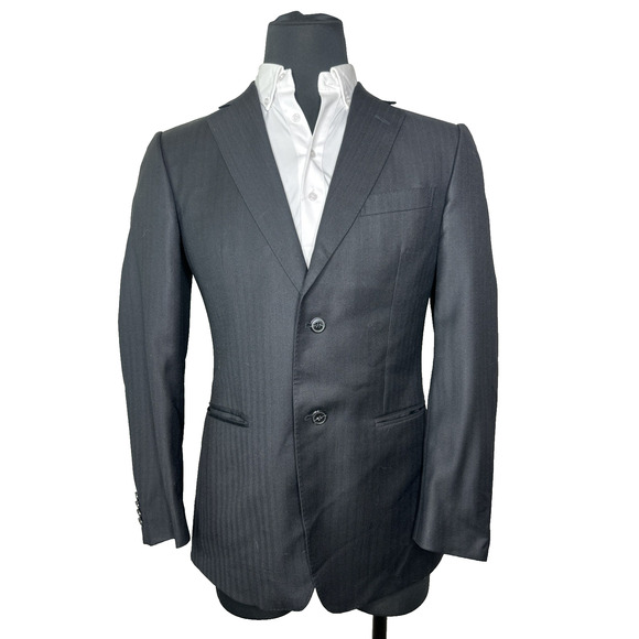 Ermenegildo Zegna Z Zegna City Jacket Black Stripe 48R Wedding Luxury Business